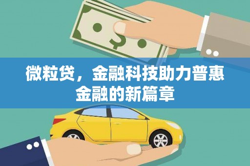 凤岗微粒贷，金融科技助力普惠金融的新篇章