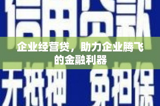 凤岗企业经营贷，助力企业腾飞的金融利器