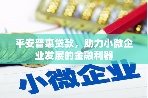 凤岗平安普惠贷款，助力小微企业发展的金融利器