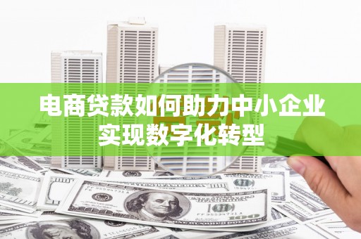 凤岗电商贷款如何助力中小企业实现数字化转型
