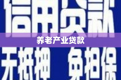 凤岗养老产业贷款